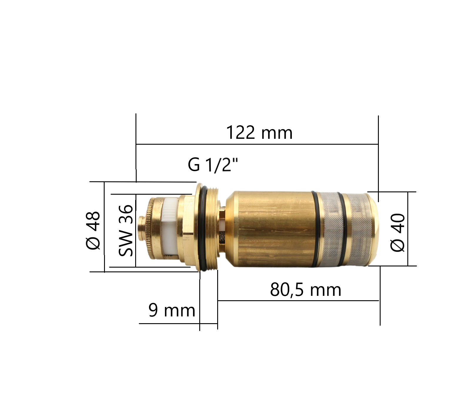 Ideal Standard A960478NU Kartusche G1/2" Zentralthermostat Thermoelement Steuereinheit für Thermostatarmatur – Bild 4