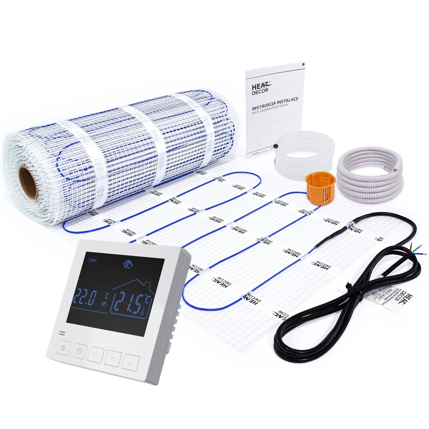 Elektrische Fußbodenheizung Set 2.0m² HD-mat150/T2