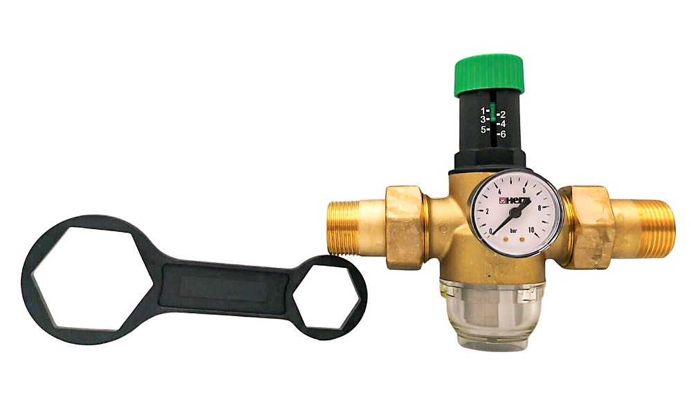 Herz Membran Druckminderer G 3/4" mit Manometer – Bild 4