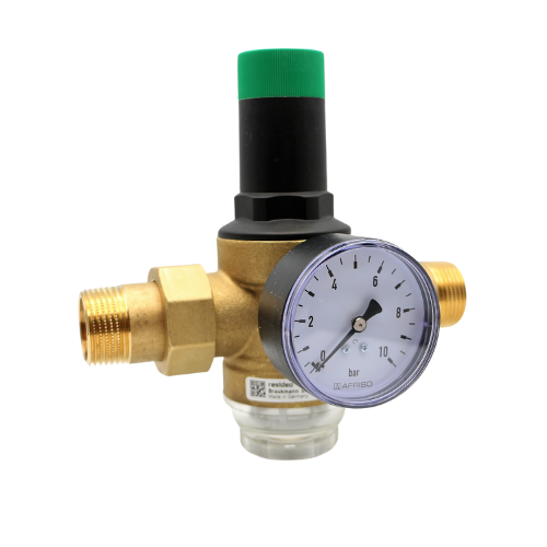 Resideo Braukmann (ehemalig Honeywell) Druckminderer D06F 3/4" mit Afriso Manometer – Bild 3