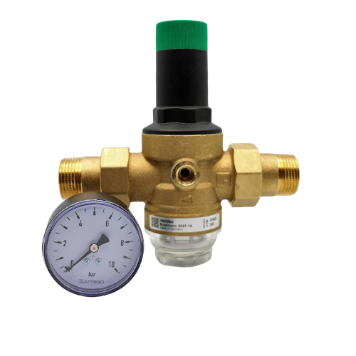 Resideo Braukmann (ehemalig Honeywell) Druckminderer D06F 3/4" mit Afriso Manometer – Bild 4