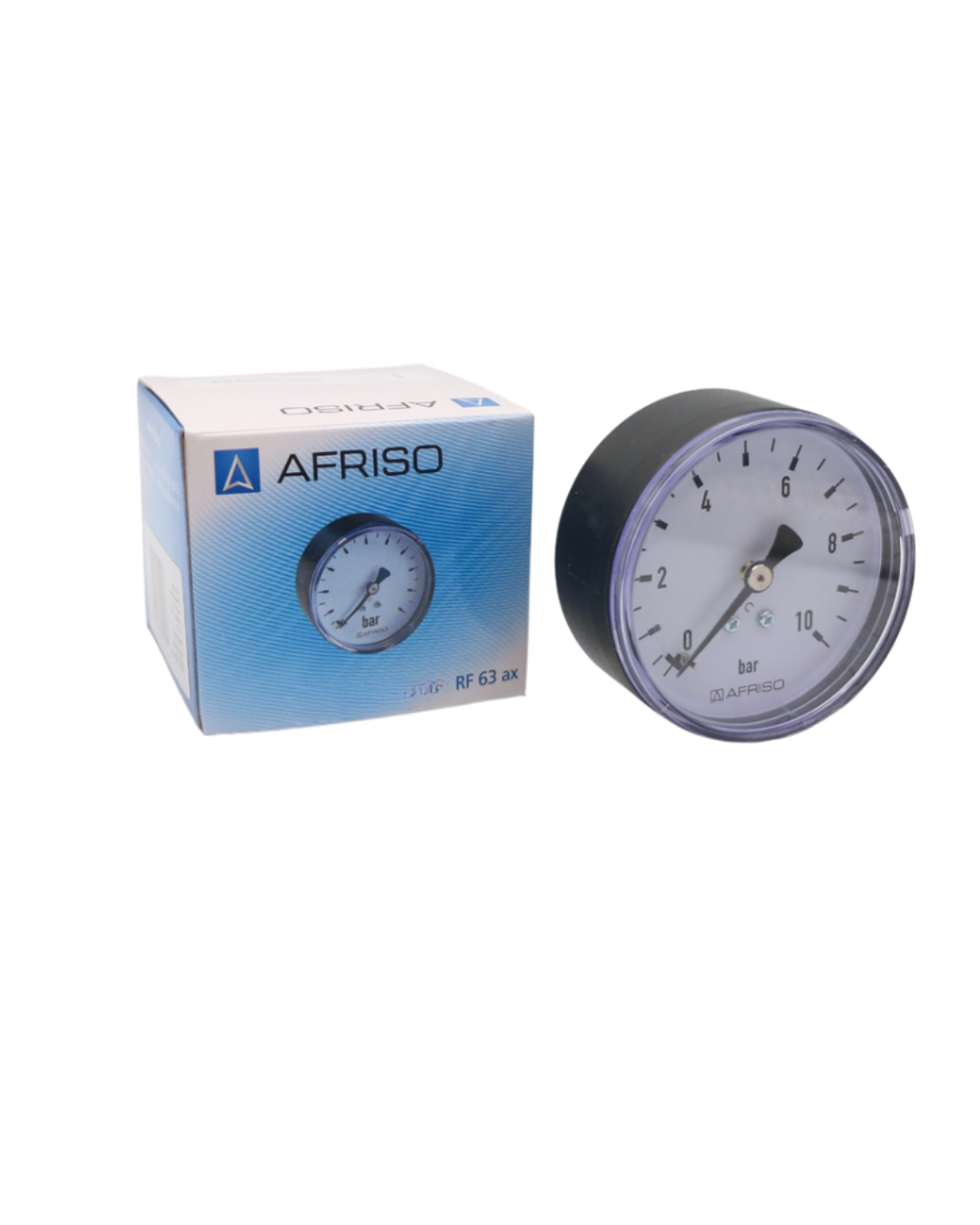 Afriso Manometer für flüssige und gasförmige medien RF63 ax, G 1/4" Anschluss axial mittig 63539