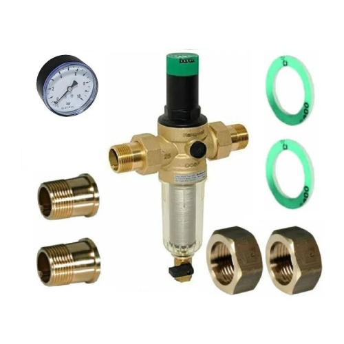 Honeywell Resideo Braukmann MiniPlus-FK Rückspülfilter FK06 3/4" Druckminderer + Manometer