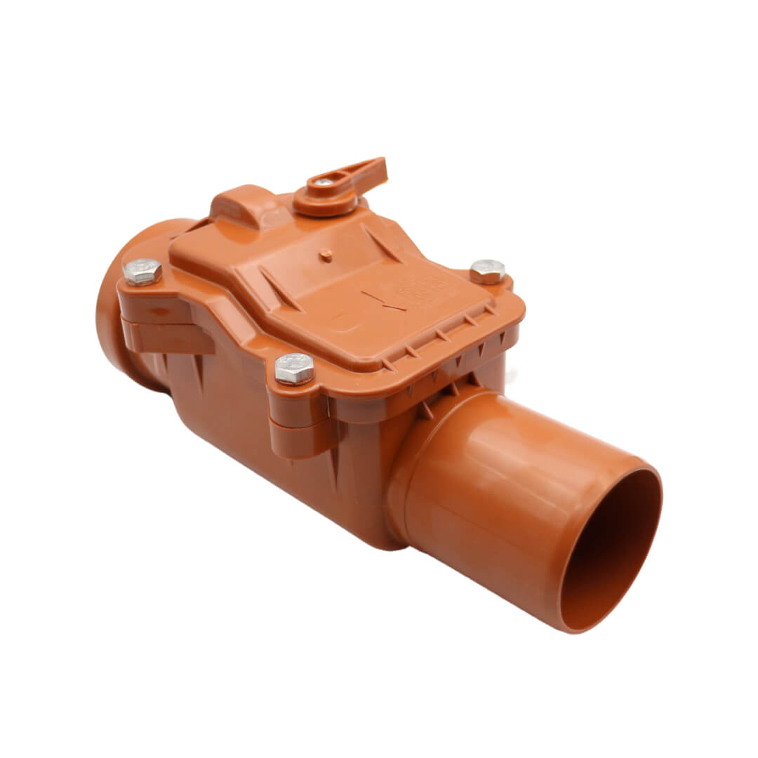 Kanalrückstauklappe DN 50 orange MD Technic verriegelbar – Bild 6
