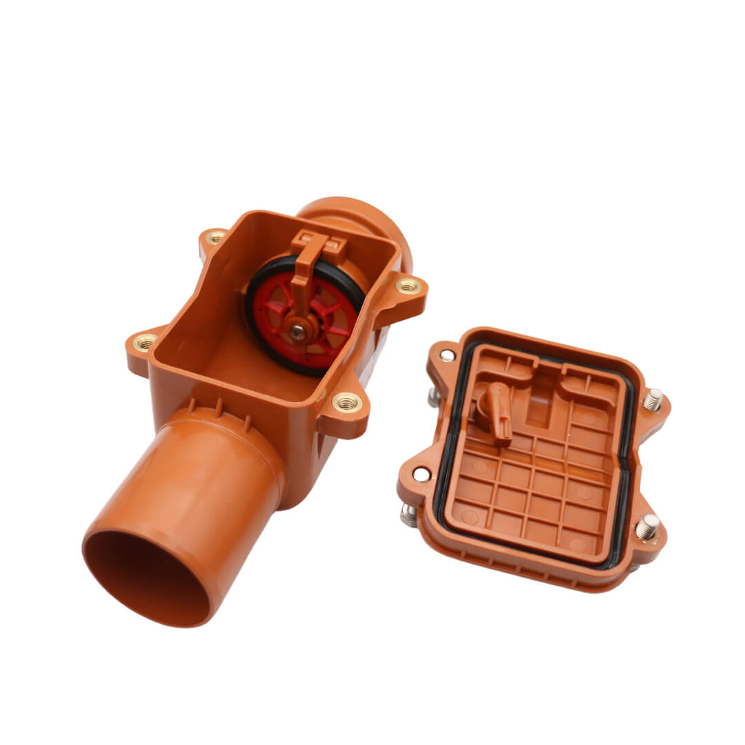 Kanalrückstauklappe DN 50 orange MD Technic verriegelbar – Bild 10