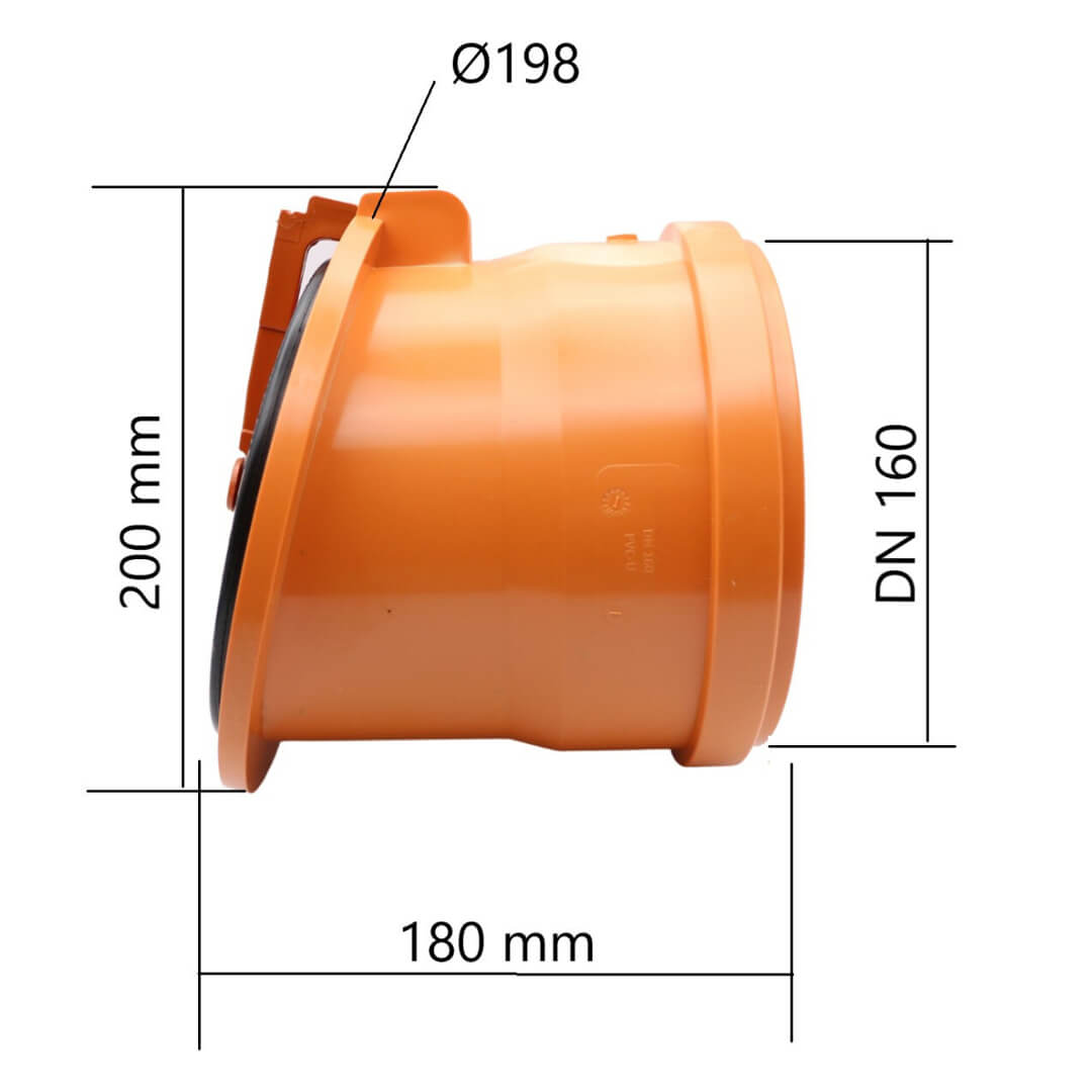 Froschklappe DN 160 MD Technic mit Edelstahldeckel für HT-/ KG-Rohre – Bild 2