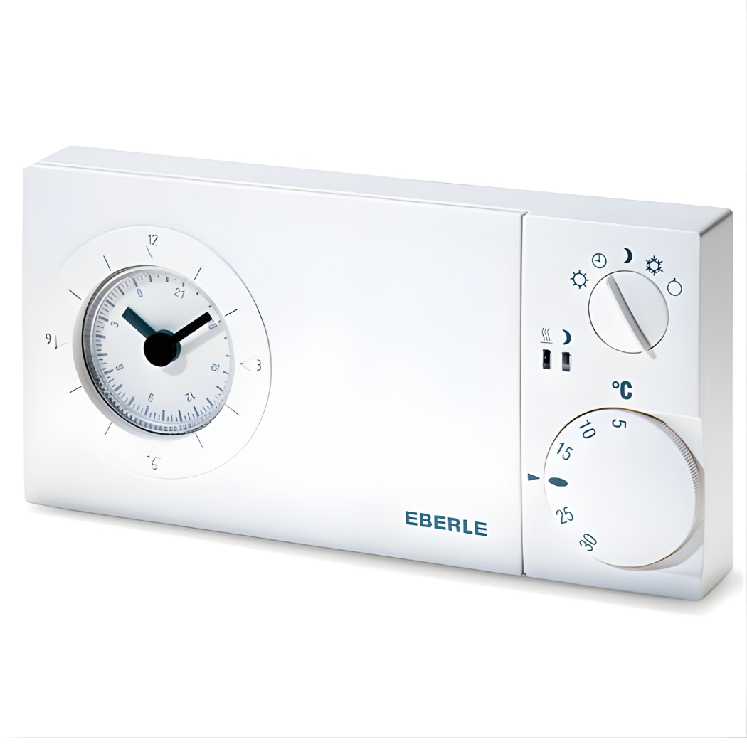 Uhrenthermostat easy 3 sw von EBERLE mit Wochenschaltuhr und Drehregler für Heizungssteuerung 230V