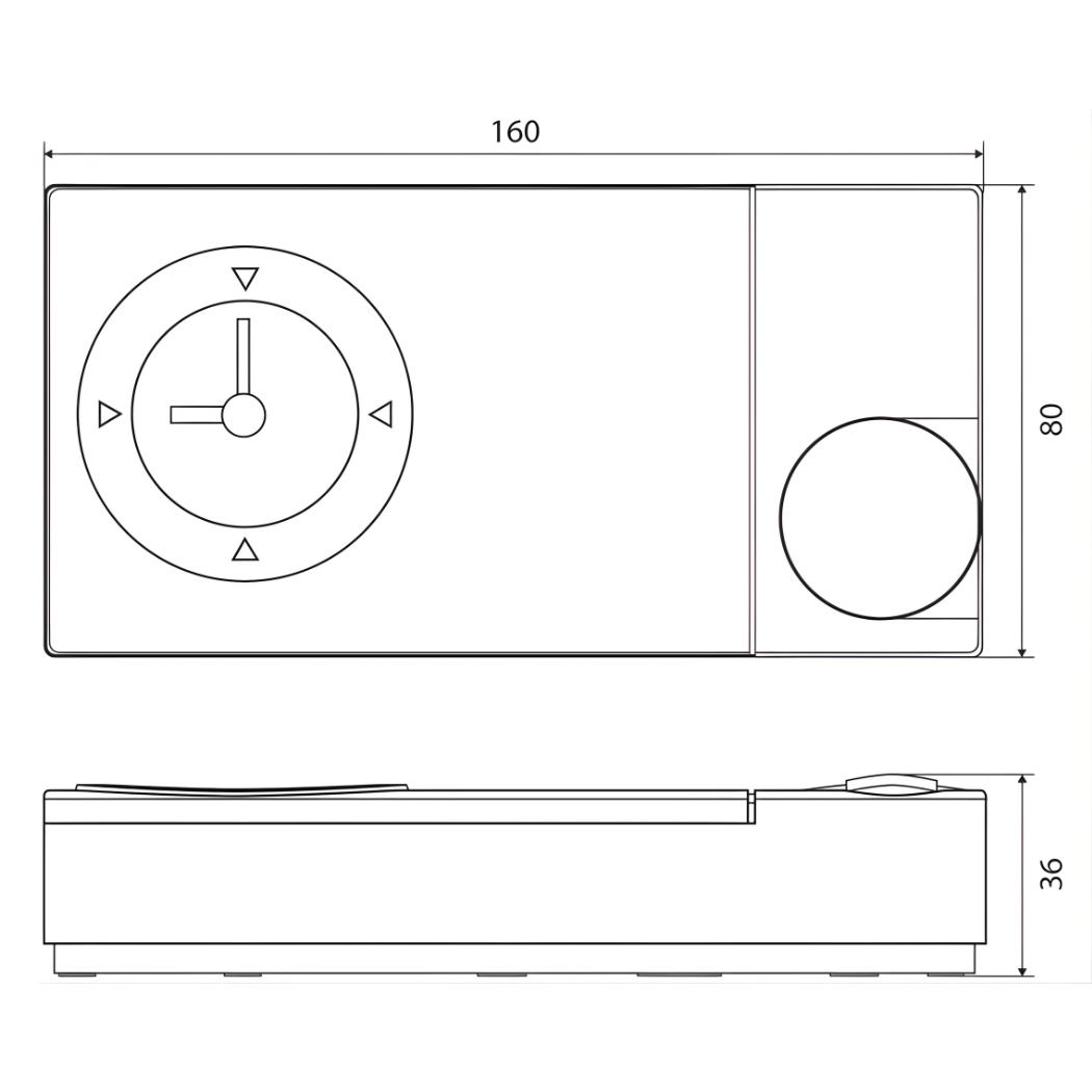 Uhrenthermostat easy 3 sw von EBERLE mit Wochenschaltuhr und Drehregler für Heizungssteuerung 230V