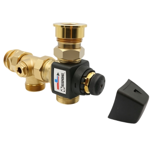 Messing Pumpengruppe DN25 mit Wilo Para 25-50, ESBE 3-Wege-Mischer 20-50°C und manuellem Entlüfter – Bild 4