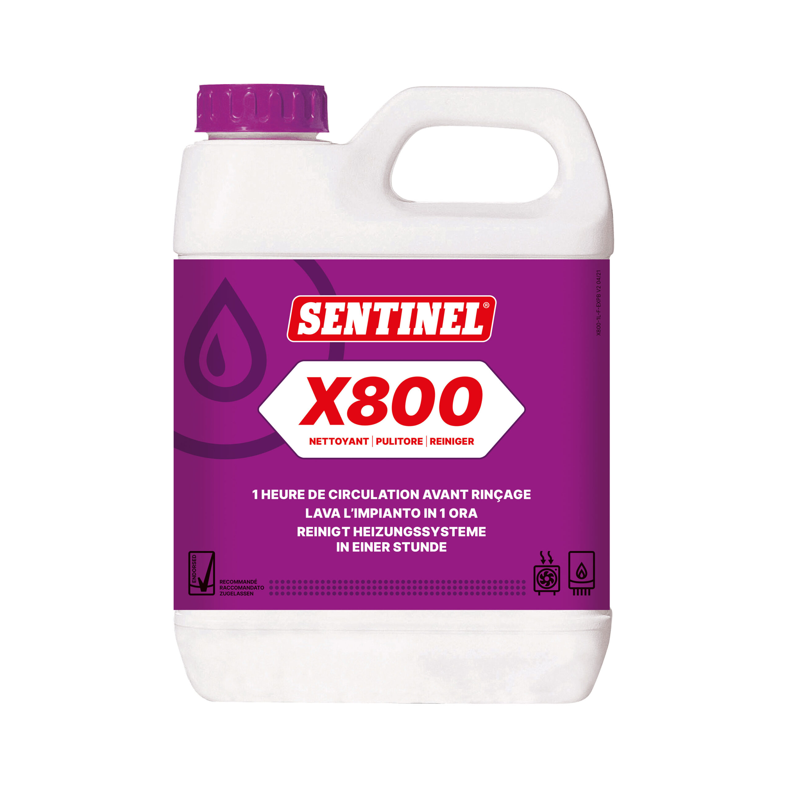 Sentinel X800 Schnellreiniger 1 Liter | Heizungsreiniger für Zentralheizungen | Entfernt Schlamm, Kalk & Korrosion